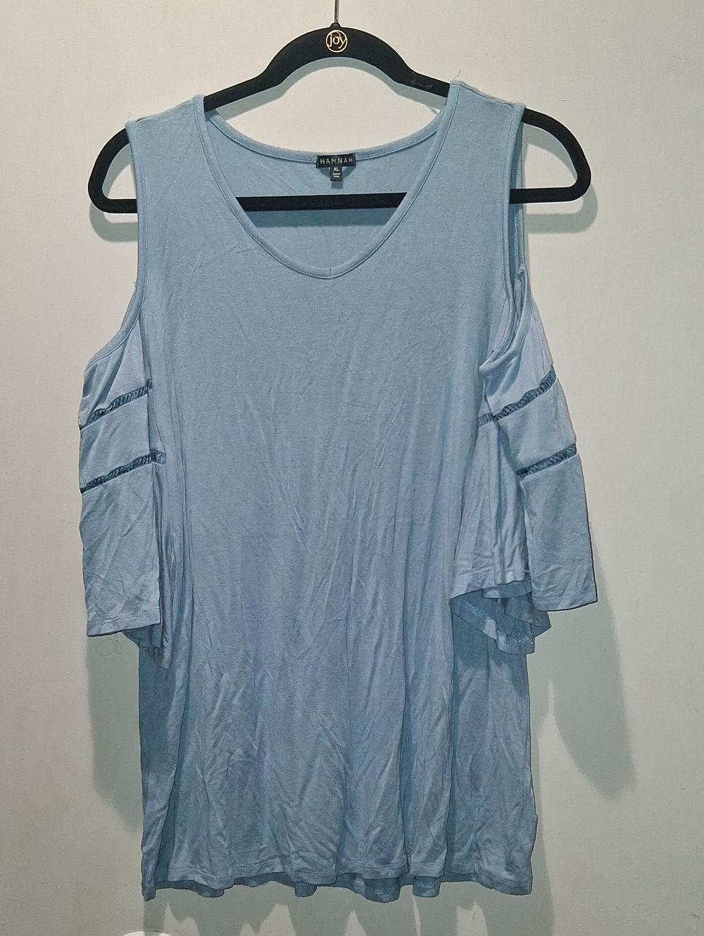Hannah Light Blue Cold-Shoulder Tank Top